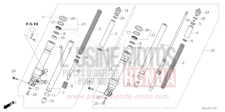 GABEL, VORNE von CMX 1100 "Rebel" GUNMETAL BLACK METLLIC (NHC52) von 2023